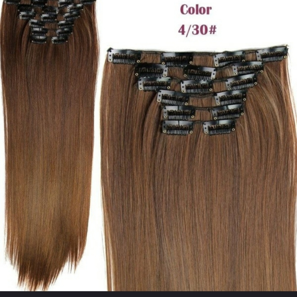 COPY - COPY - 6 piece set clip in human hair blend